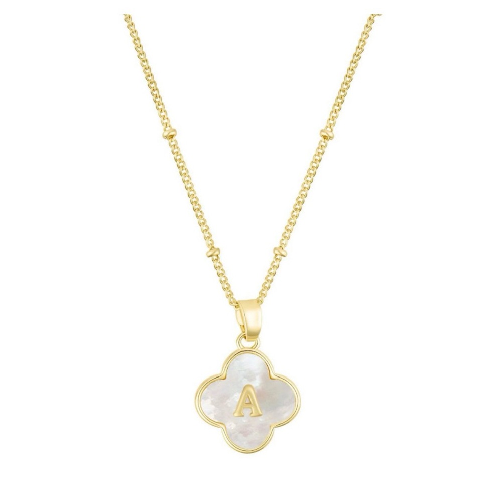 14K Gold Tone Initial Pendant Necklace